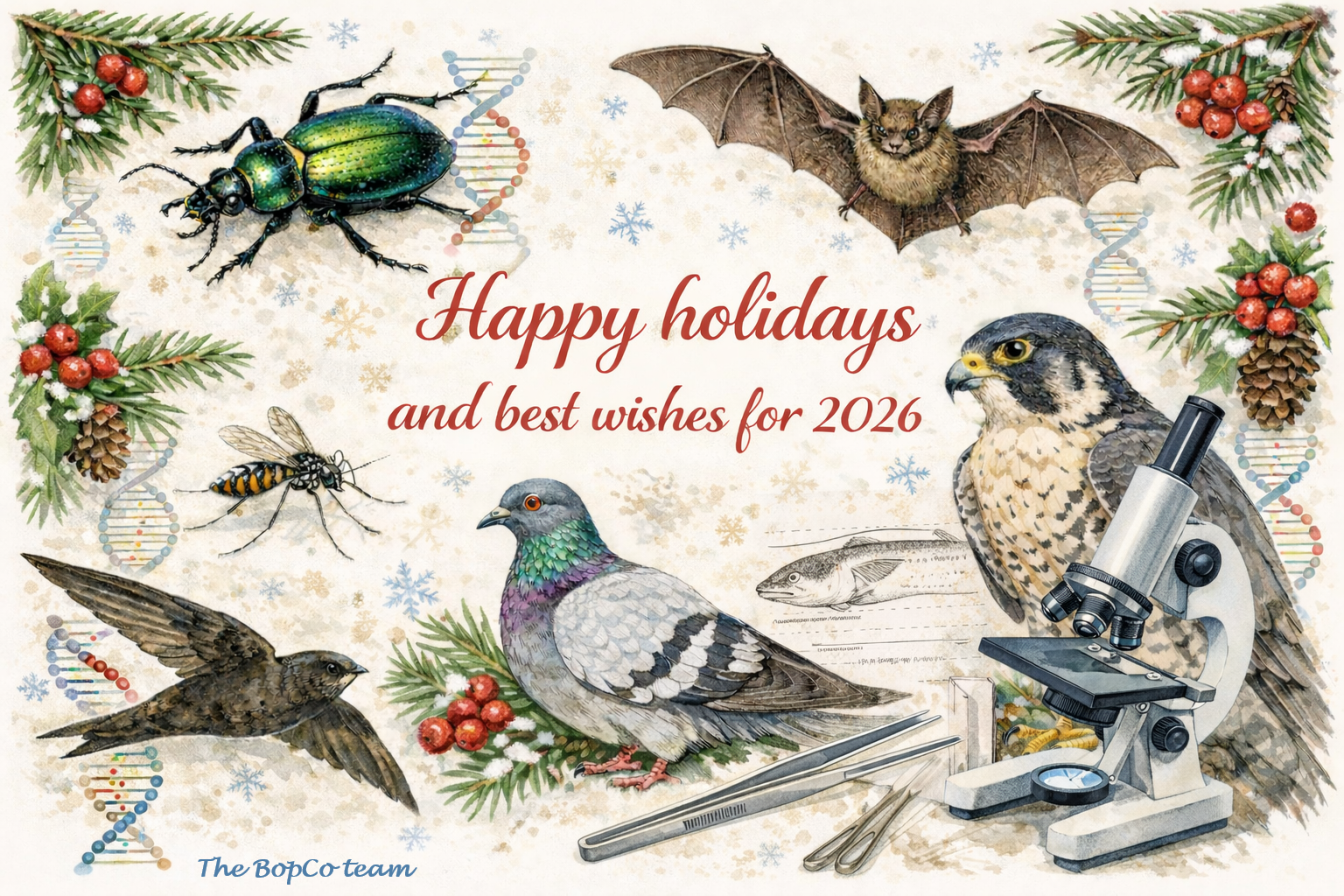 Happy holidays and best wishes for 2026 from the BopCo team. Image created using ChatGPT.